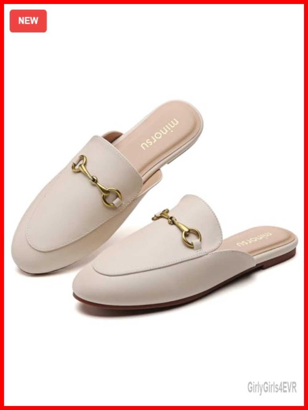 Women's Buckle Mules with Memory Foam Insole - Low Heel Casual Shoes